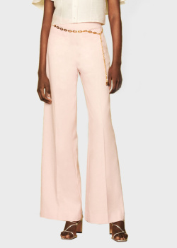 Расклешенные брюки Sandro розового цвета, фото